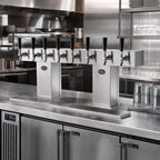 Thumbnail image #2 for Perlick Corporation 4006-10B Countertop Bridge Tee Glycol-Cooled Draft Beer Tower, 10 Faucets, Stainless Steel, 2 Bases