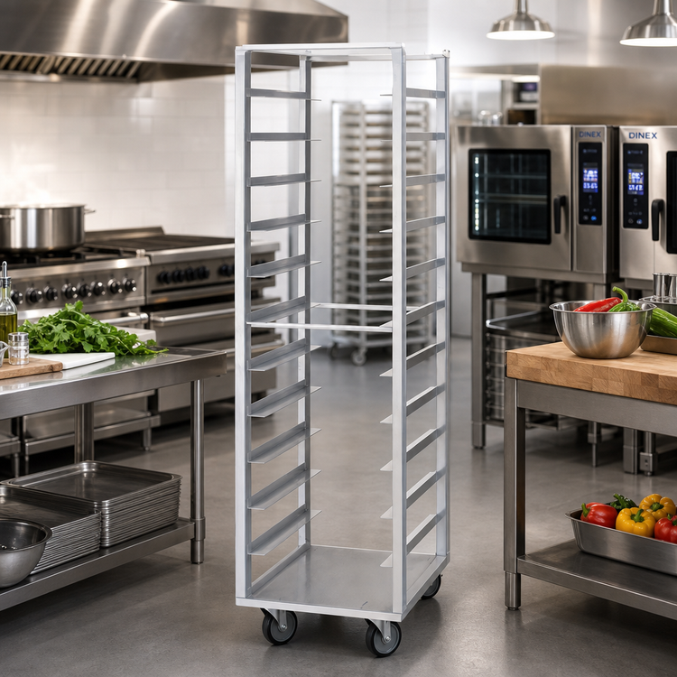 Product image #2 for Dinex DXP620 Aluminum End-Load Angle Rack for 20 Full-Size Sheet Pans