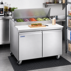 Thumbnail image #2 for Omcan USA Aurora 59034 36-Inch Two-Section Refrigerated Prep Table, 9.1 Cu. Ft., Rear-Mount Self-Contained, Stainless Steel