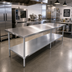 Thumbnail image #2 for Sapphire 120-Inch x 24-Inch Stainless Steel Flat Top Work Table with Galvanized Undershelf and Legs