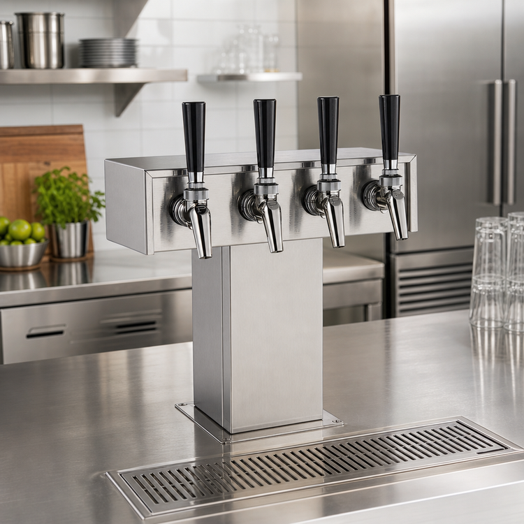 Product image #2 for Perlick 4-Faucet Tee Tower Beer Dispensing Kit, Stainless Steel