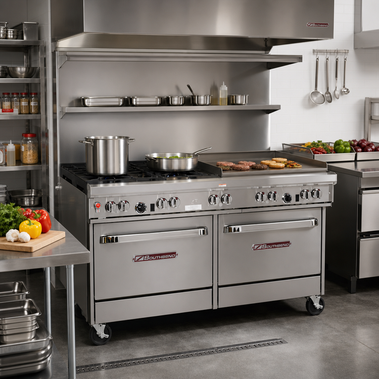 Product image #2 for Southbend Ultimate 60-Inch Gas Restaurant Range with 48-Inch Griddle and 2 Standard Ovens