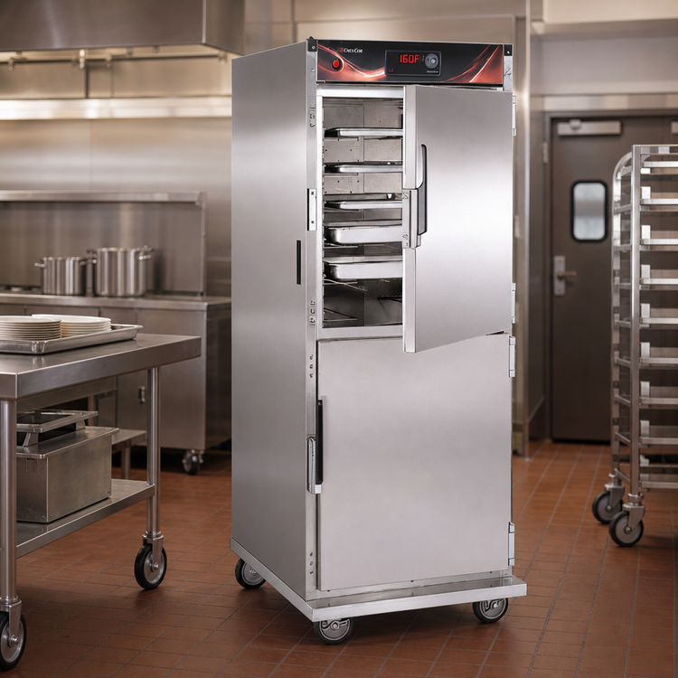 Product image #2 for Cres Cor Mobile Insulated Correctional Heated Holding Cabinet with Dutch Doors and 12 Universal Angle Slides