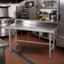 Thumbnail image #2 for John Boos Stallion 84 Inch x 24 Inch Stainless Steel Work Table with 5 Inch Backsplash and Safety Edge