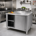 Thumbnail image #2 for Stainless Steel Enclosed Work Table with Sliding Door Cabinet Base, 72W x 30D x 38H