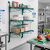 Thumbnail image #2 for Quantum Wall-Mounted Cantilever Starter Shelving Unit with 3 Wire Shelves, Green Epoxy Antimicrobial Finish