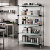 Thumbnail image #2 for Quantum Stationary 304 Stainless Steel Solid Shelving Starter Kit, 24 x 18 x 86 Inches, 5 Shelves