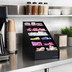Thumbnail image #2 for San Jamar 2-Section Black Polystyrene Countertop Condiment & Straw Organizer