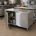 Thumbnail image #2 for BK Resources Dual Access Stainless Steel Chef Table Cabinet Base with Hinged Doors, 18 x 30 x 34.75 Inches