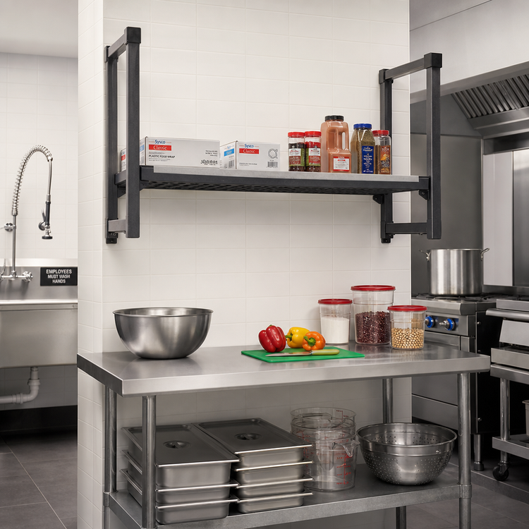 Product image #2 for Cambro Camshelving Elevation Series Wall Shelving 24 x 48 Vented Add-On Shelf Kit, Brushed Graphite