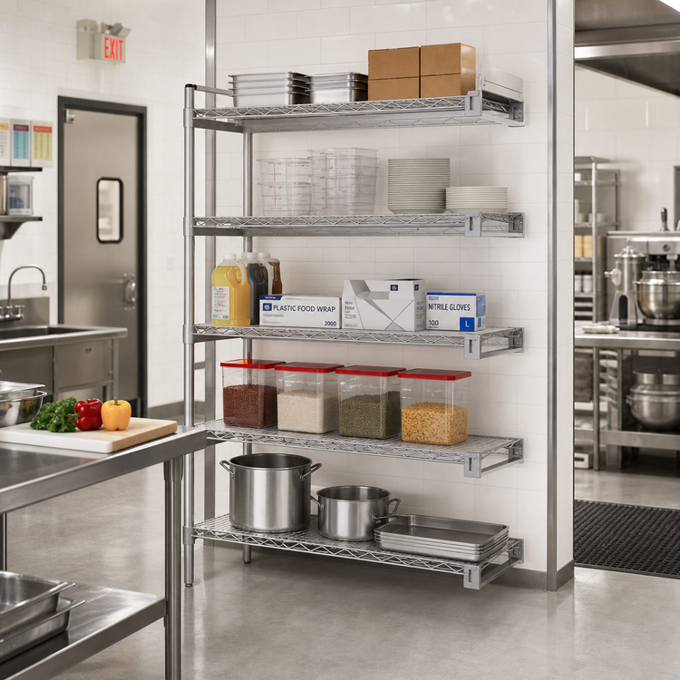 Product image #2 for EAGLEbrite 48" W x 24" D x 74" H 5-Tier Add-On Wire Shelving Unit