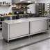 Thumbnail image #2 for John Boos Stainless Steel Enclosed Work Table Cabinet Base with Sliding Doors, 120 x 36 Inches