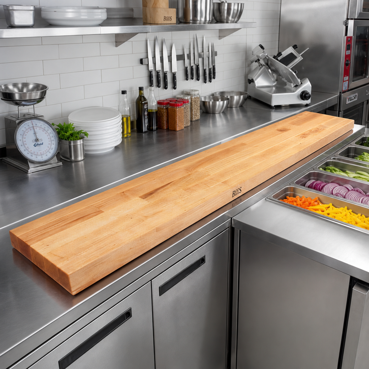 Product image #2 for John Boos L-O Steam Table Cutting Board, 120 x 12 x 1-1/4 Inch, Northern Hard Rock Maple