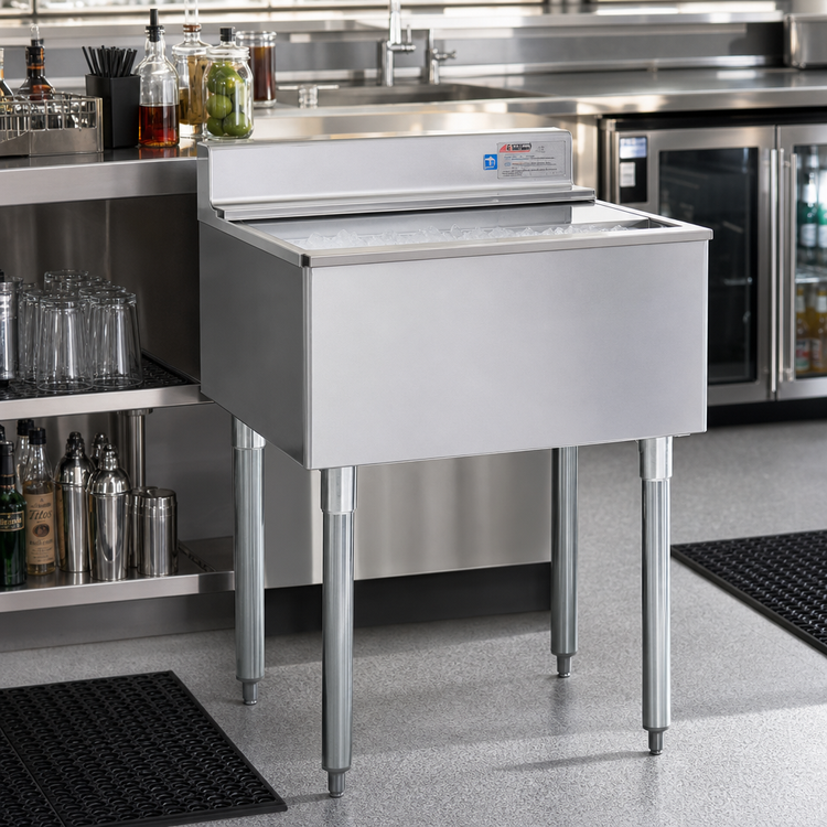 Product image #2 for Eagle Group 2200 Series Underbar Ice Bin/Cocktail Unit with Sliding Cover, 24 in. x 24 in., 63 lb Capacity