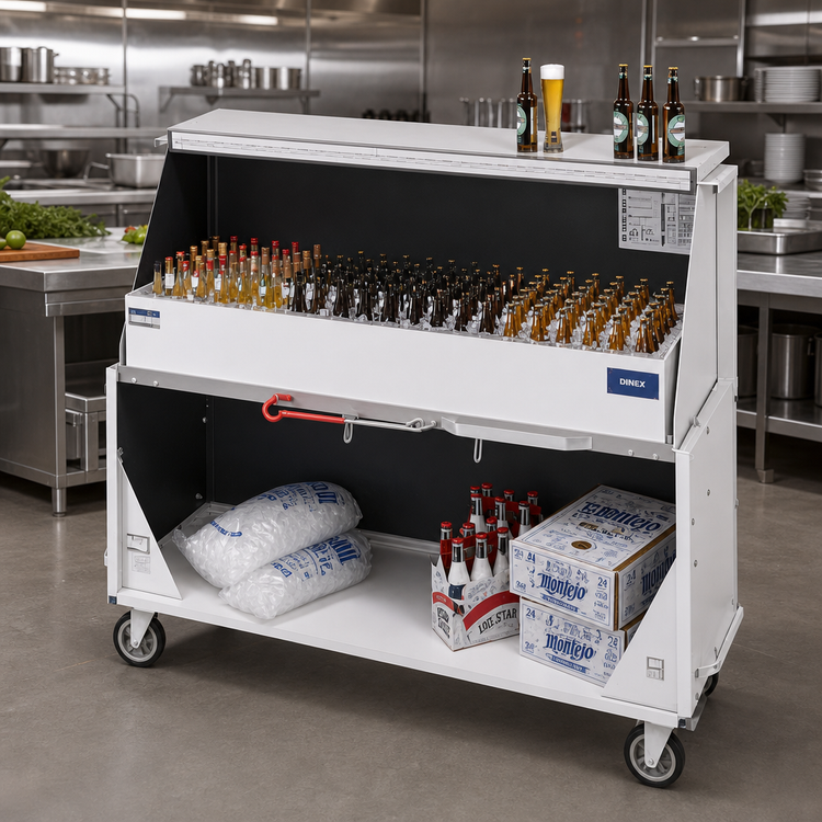 Product image #2 for Dinex Chest-Style Portable Bar with Insulated Ice Bin, Frost White