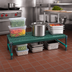 Thumbnail image #2 for QuadPlus Mobile Dunnage Rack with Louvered Polypropylene Mat, 60 x 21 x 14 Inches, 800 lb Capacity, Green Epoxy