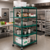 Thumbnail image #2 for QuadPLUS 5-Tier Mobile Starter Wire Shelving Unit, 60 x 21 x 74 Inches, Green Epoxy Finish