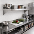 Thumbnail image #3 for MixRite 96 Inch x 12 Inch Wall-Mounted 18-Gauge 304 Stainless Steel Shelf