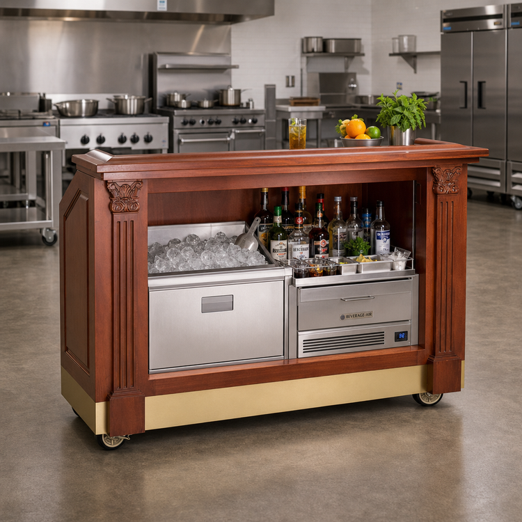 Product image #2 for FWE Architectural Series Single-Station Portable Bar, 60-1/2 Inch, with 60 lb Ice Bin and Underbar Server