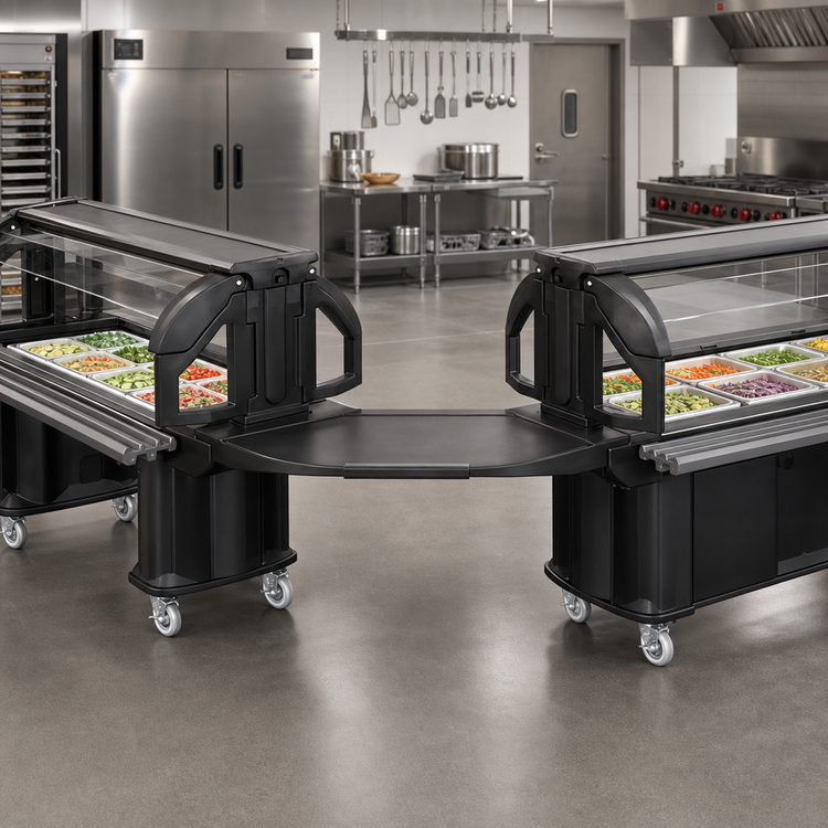 Product image #3 for Cambro Versa Food Bar Low-Height Straight Connector for Cart to Work Table