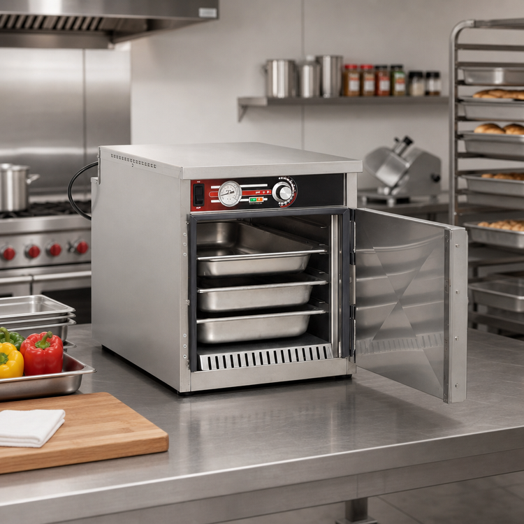 Product image #2 for Handy Line HLC-4 Countertop Electric Heated Holding Cabinet, 1 Compartment, Stainless Steel
