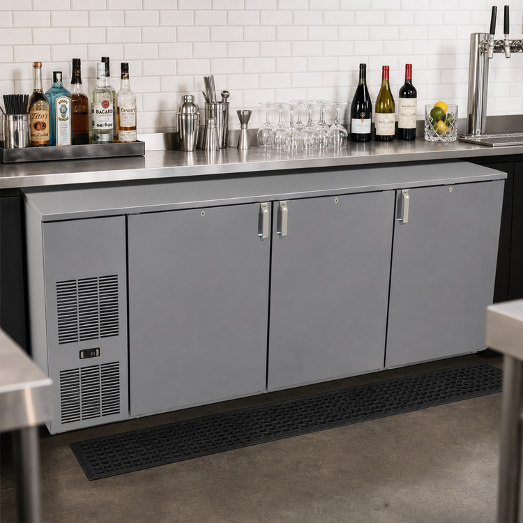Product image #2 for Glastender C1FB84 84-Inch Three-Section One-Zone Front-Serviced Bar Profile Back Bar Cooler