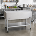 Thumbnail image #2 for Mobile Stainless Steel Utility Serving Counter with Solid Top and Open Base