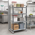 Thumbnail image #2 for Cambro Camshelving Elements XTRA Polymer Shelving Starter Unit, 21 x 42 x 64 Inches, 4-Tier, 3 Vented + 1 Solid, Speckled Gray