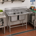 Thumbnail image #2 for Advance Tabco Regaline 2-Compartment Sink with Right-Hand Drainboard, 20
