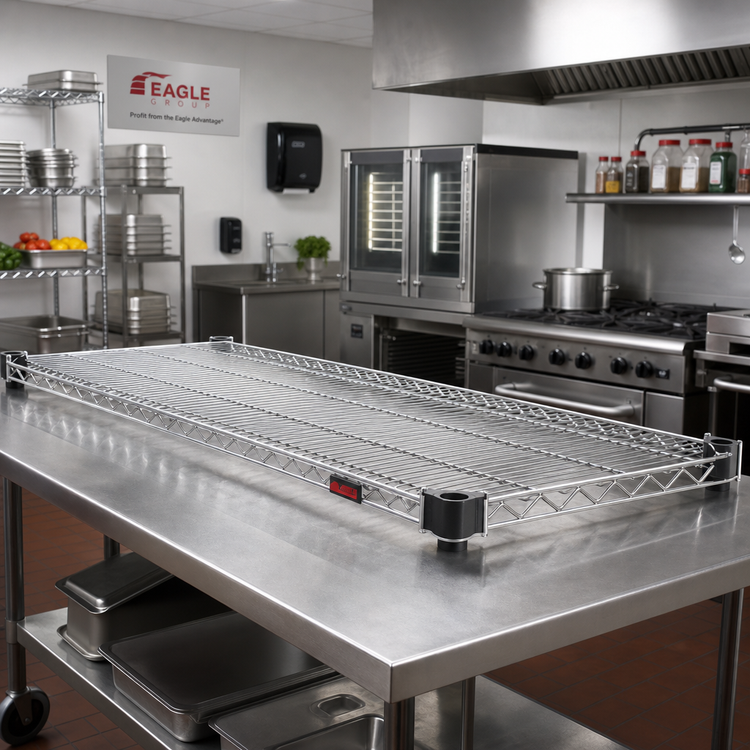 Product image #2 for EAGLEbrite Quad-Adjust Wire Shelf, 72 Inch x 21 Inch, Zinc Finish, 600 lb Capacity