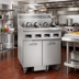 Thumbnail image #2 for Imperial 6-Fryer Electric Floor Fryer with Tilt-Up Elements, Computer Controls, and Built-In Space Saver Filter System