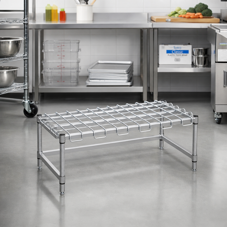 Product image #2 for Eagle Group 36 x 18 x 14 Inch Chrome Wire Dunnage Rack with Removable Wire Assembly, 1600 lb. Capacity