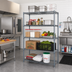 Thumbnail image #2 for Quantum Stationary Gray Epoxy Wire Shelving Starter Kit, 60 x 21 x 54 Inches, 5 Shelves