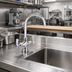 Thumbnail image #2 for BK Resources OptiFlow Heavy Duty Deck Mount Dual Valve Pantry Faucet with 5-Inch Gooseneck Spout