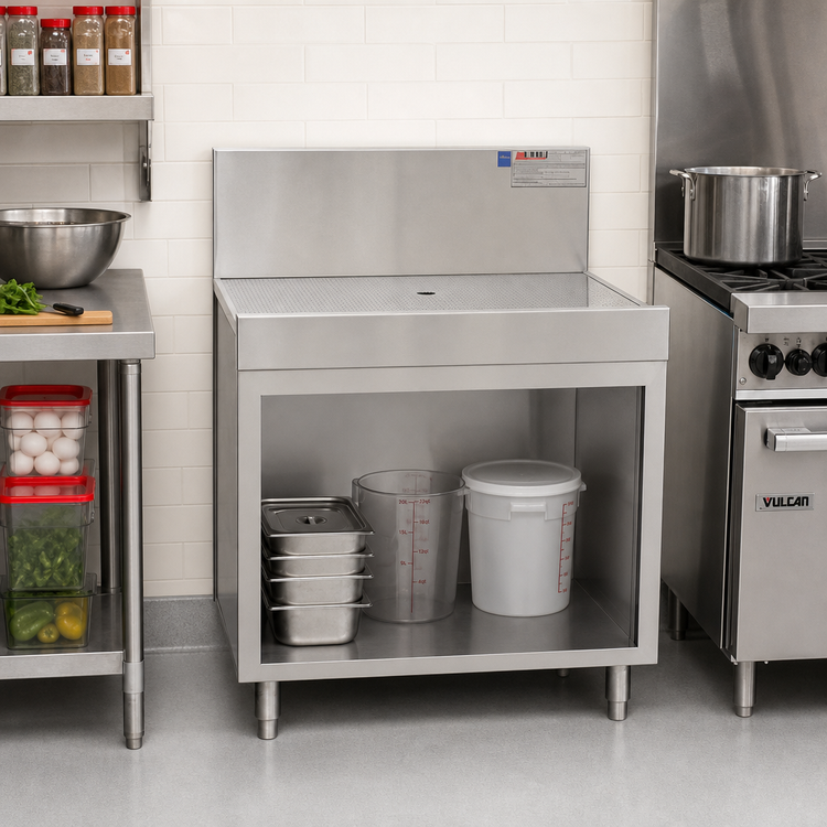 Product image #2 for Spec-Bar Open Base Workboard Cabinet, 48-Inch Wide x 19-Inch Deep, Stainless Steel, Freestanding