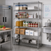Thumbnail image #2 for 60-Inch W x 21-Inch D x 86-Inch H Stationary Wire Shelving Starter Kit with 5 Shelves, Chrome Plated