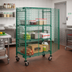 Thumbnail image #2 for Quantum Mobile Open-Wire Security Cage, 60 W x 24 D x 69 H, Green Epoxy, 2 Intermediate Shelves