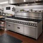 Thumbnail image #2 for Jade Range (Middleby) Titan JTRH-12 72-Inch Commercial Gas Range, 12 Open Burners, Cabinet Base, Stainless Steel