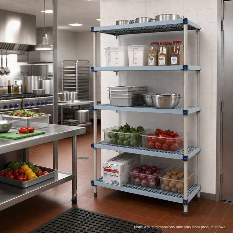 Product image #2 for MetroMax Q 24-Inch x 24-Inch x 74-Inch 5-Shelf Quick-Adjust Add-On Polymer Shelving Unit