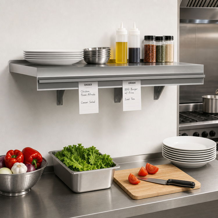 Product image #2 for Eagle Group Snap-n-Slide 36 x 12 Inch Wall-Mounted Shelf with Ticket Rail