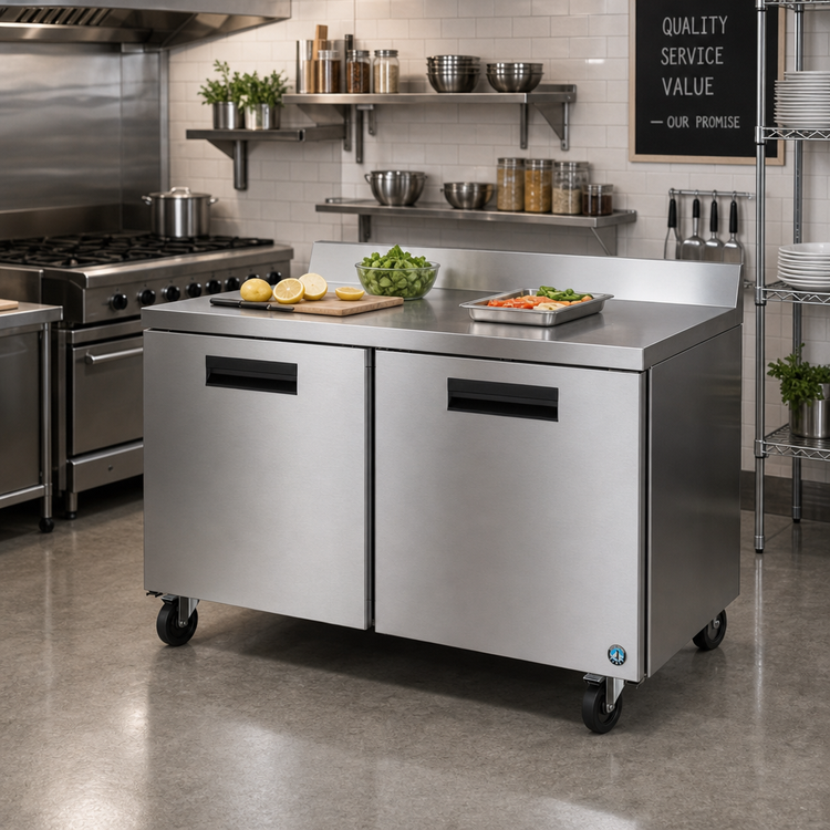 Product image #2 for Hoshizaki Steelheart WR60B-01 Two-Section 60-Inch Worktop Refrigerator with Solid Doors
