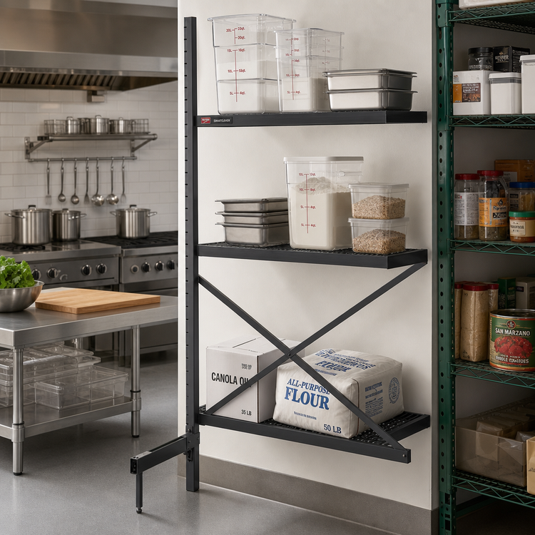 Product image #2 for Metro SmartLever Cantilevered Add-On Shelving Kit for 24" x 24" Shelves, 86-3/8" H