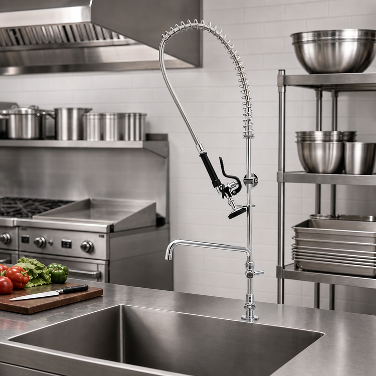 Product image #2 for Equip Single-Hole Deck-Mount Pre-Rinse Add-On Faucet with 10 1/8 Inch Swing Nozzle