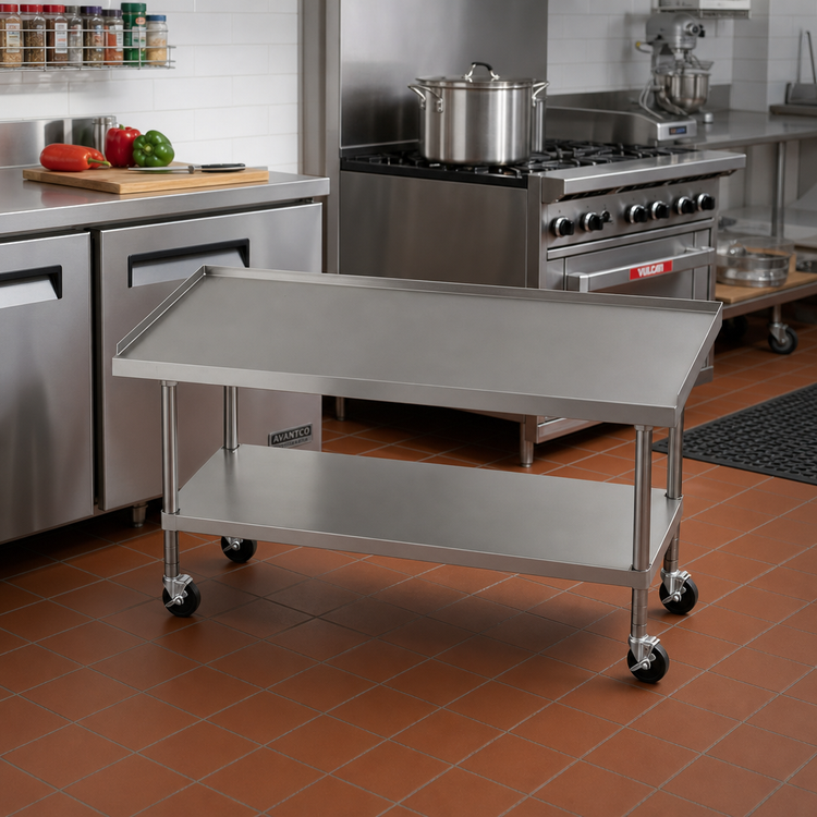 Product image #2 for Advance Tabco 36" x 30" Mobile Stainless Steel Equipment Stand with Adjustable Undershelf