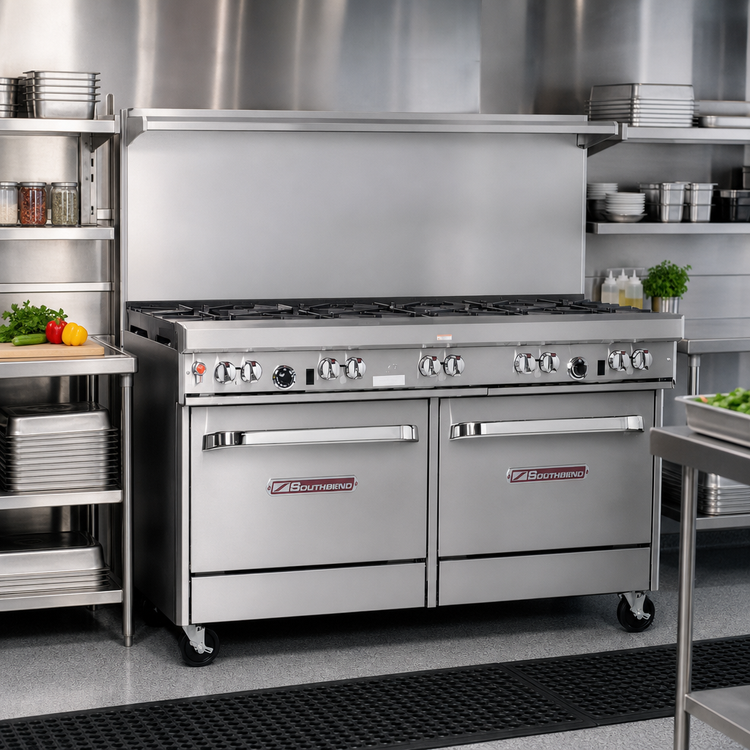 Product image #2 for Southbend Ultimate 60-Inch Gas Restaurant Range with 10 Open Burners, Standard Oven, and Cabinet Base