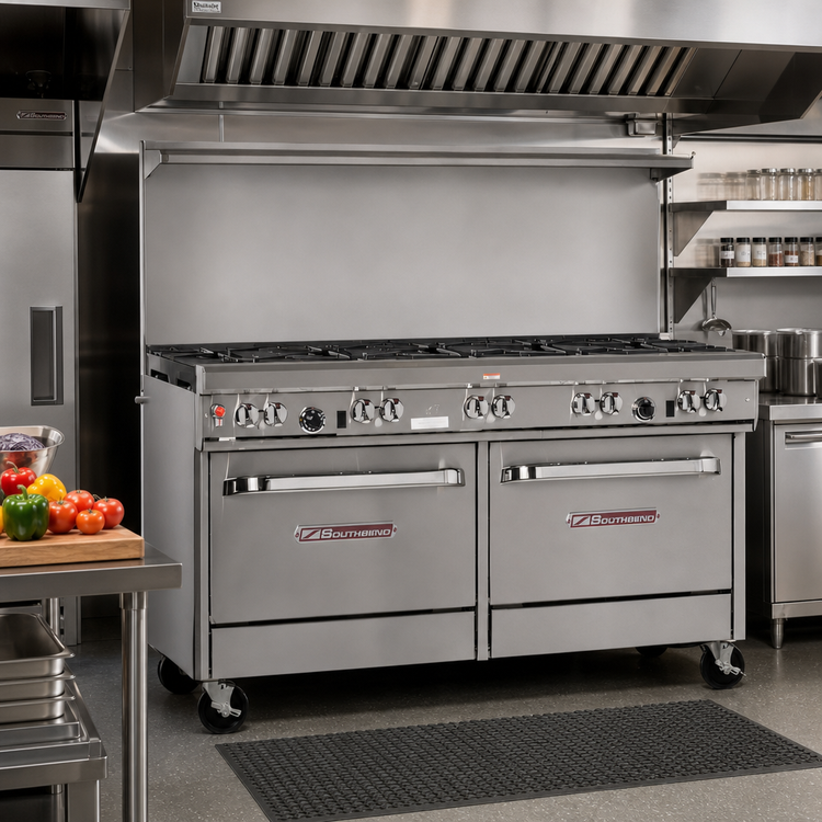 Product image #2 for Southbend Ultimate 60-Inch Gas Restaurant Range with 10 Open Burners, Standard Oven, and Cabinet Base