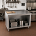 Thumbnail image #2 for John Boos Open Front Cabinet Base Work Table with 14-Gauge Stainless Steel Top, 48 x 36 Inches
