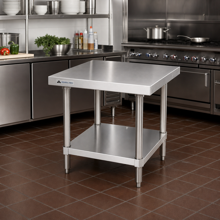 Product image #2 for Advance Tabco 36" x 30" Stainless Steel Equipment Stand with Adjustable Undershelf