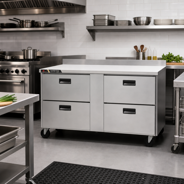 Product image #2 for Traulsen Centerline 60-Inch Two-Section Compact Undercounter Worktop Freezer with 4 Drawers