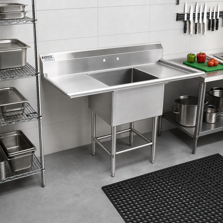 Product image #2 for Eagle Group Spec-Master 1-Compartment Stainless Steel Sink with Left Drainboard, 51-1/2"W x 27"D